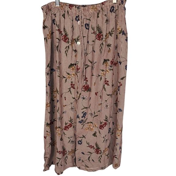 Vintage Teddi Floral Button Front Maxi skirt Women Med Cottage Prairie Peasant - Picture 1 of 13